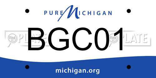 BGC01 Michigan License Plate