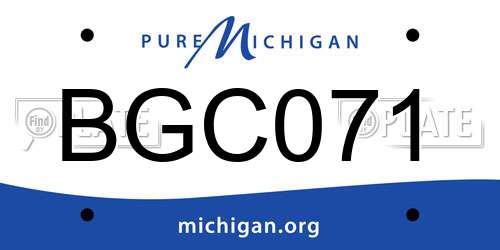 BGC071 Michigan License Plate