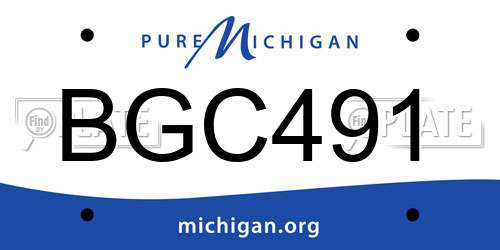 BGC491 Michigan License Plate