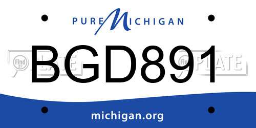 BGD891 Michigan License Plate
