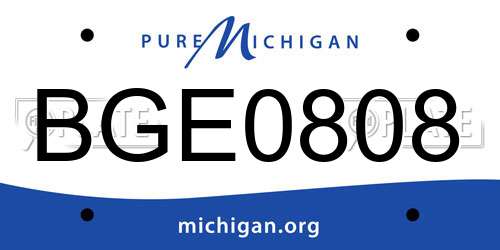 BGE0808 Michigan License Plate