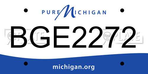BGE2272 Michigan License Plate