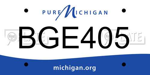 BGE405 Michigan License Plate