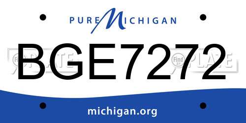 BGE7272 Michigan License Plate