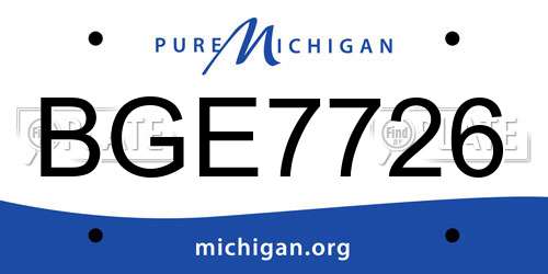BGE7726 Michigan License Plate