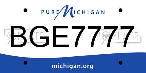 BGE7777 Michigan License Plate