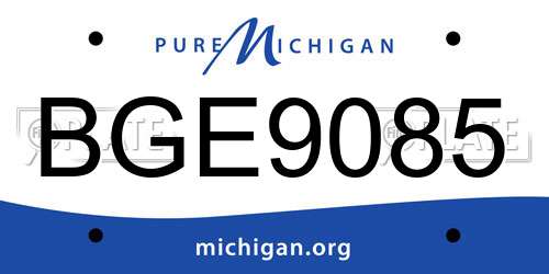 BGE9085 Michigan License Plate