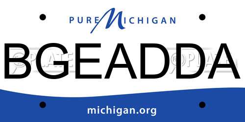 BGEADDA Michigan License Plate
