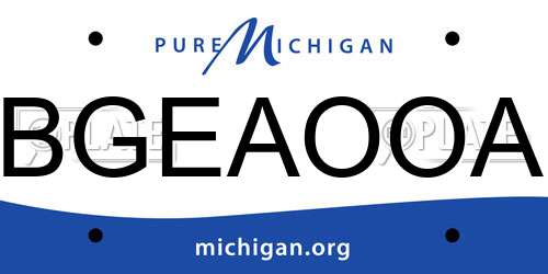 BGEAOOA Michigan License Plate