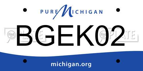 BGEK02 Michigan License Plate