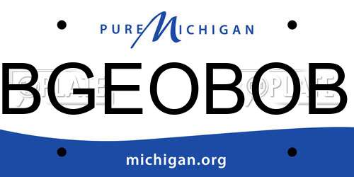 BGEOBOB Michigan License Plate