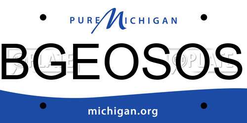 BGEOSOS Michigan License Plate