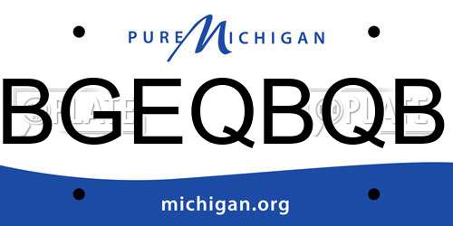 BGEQBQB Michigan License Plate