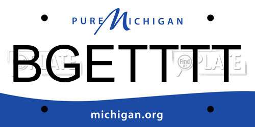BGETTTT Michigan License Plate