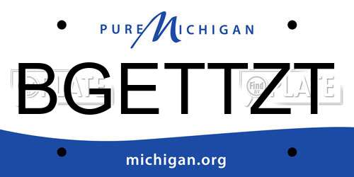 BGETTZT Michigan License Plate