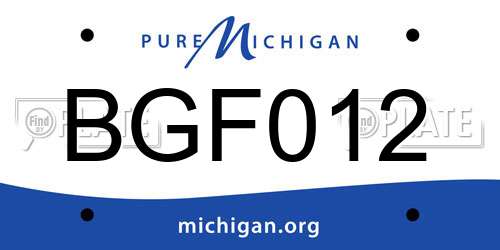 BGF012 Michigan License Plate