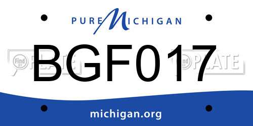 BGF017 Michigan License Plate