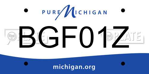 BGF01Z Michigan License Plate