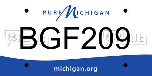 BGF209 Michigan License Plate