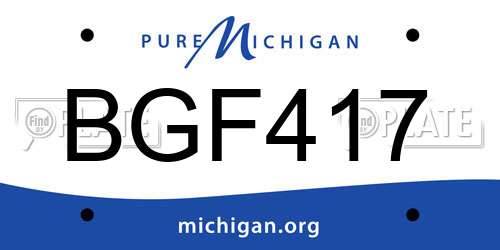 BGF417 Michigan License Plate