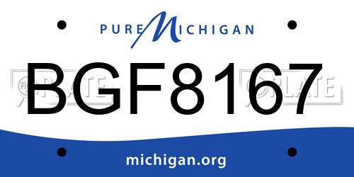 BGF8167 Michigan License Plate