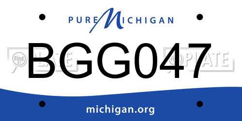BGG047 Michigan License Plate