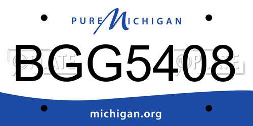 BGG5408 Michigan License Plate