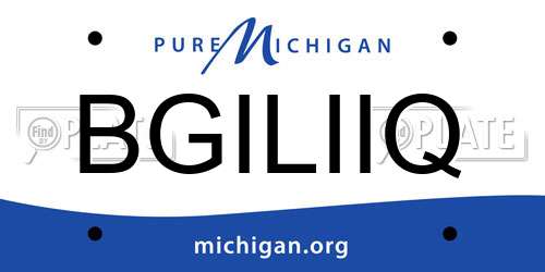 BGILIIQ Michigan License Plate
