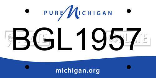 BGL1957 Michigan License Plate