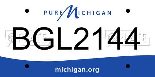 BGL2144 Michigan License Plate