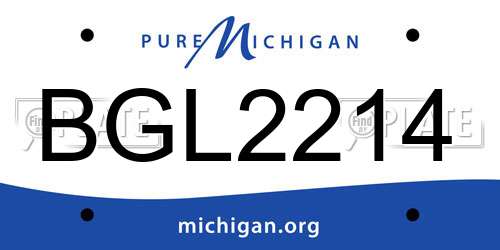 BGL2214 Michigan License Plate