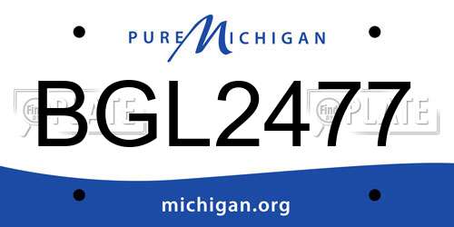BGL2477 Michigan License Plate