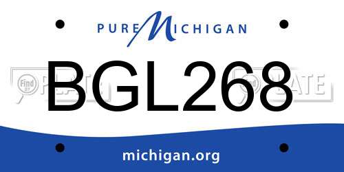 BGL268 Michigan License Plate