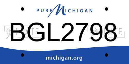BGL2798 Michigan License Plate