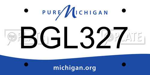 BGL327 Michigan License Plate
