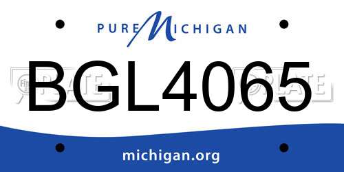 BGL4065 Michigan License Plate