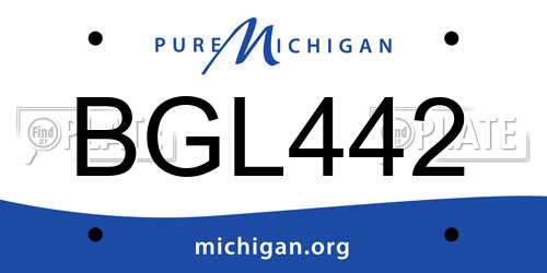 BGL442 Michigan License Plate