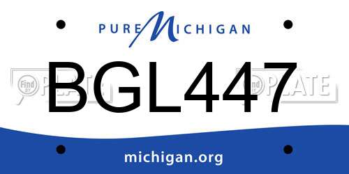 BGL447 Michigan License Plate