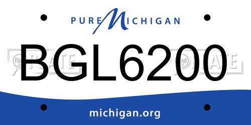 BGL6200 Michigan License Plate