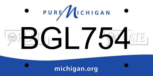 BGL754 Michigan License Plate