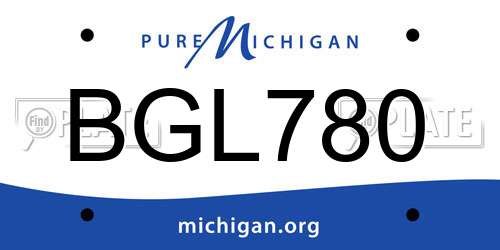 BGL780 Michigan License Plate