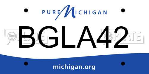BGLA42 Michigan License Plate