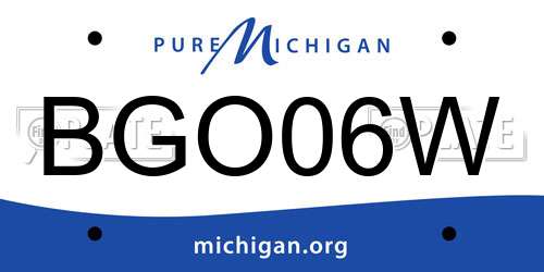 BGO06W Michigan License Plate