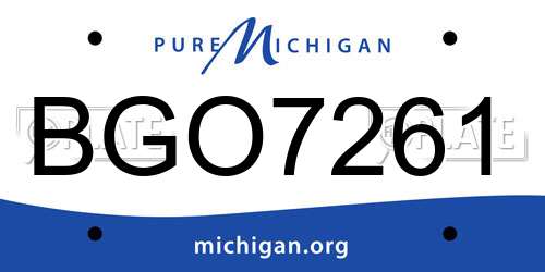BGO7261 Michigan License Plate