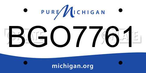 BGO7761 Michigan License Plate
