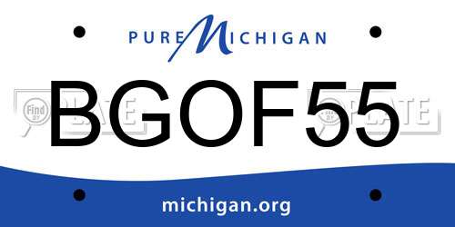 BGOF55 Michigan License Plate