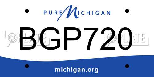 BGP720 Michigan License Plate