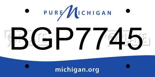 BGP7745 Michigan License Plate