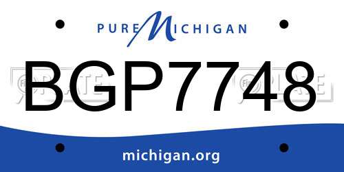 BGP7748 Michigan License Plate