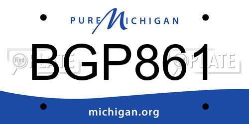 BGP861 Michigan License Plate